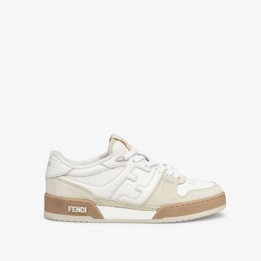 AUTHENTIC Fendi Match White suede low tops Worn once!